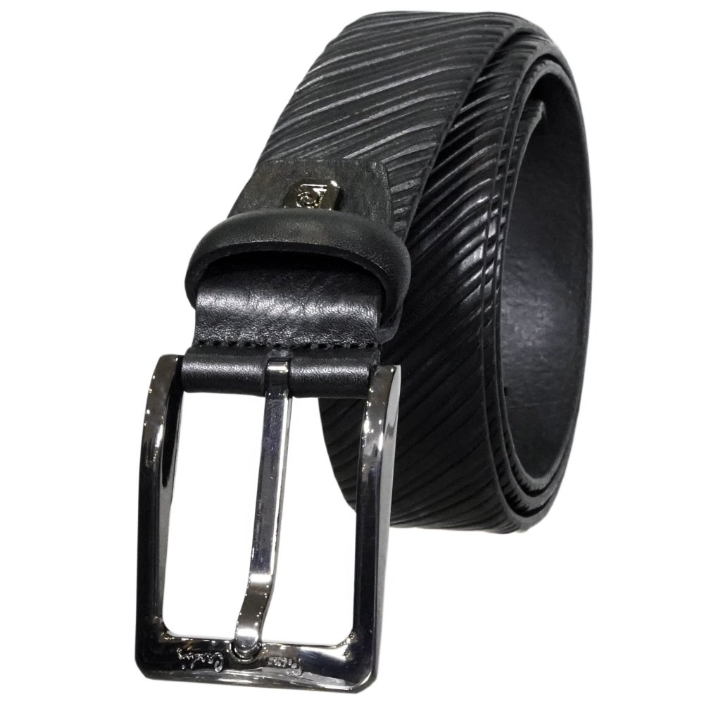 Pierre Cardin Kožený opasek GF9009 Black Černá GF-9009-BLACK
