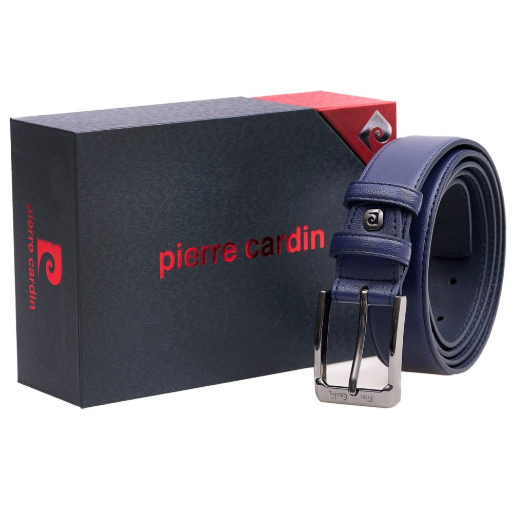 Pierre Cardin Pánský kožený opasek 2506 BLU Modrá 2506-GG31-BLU