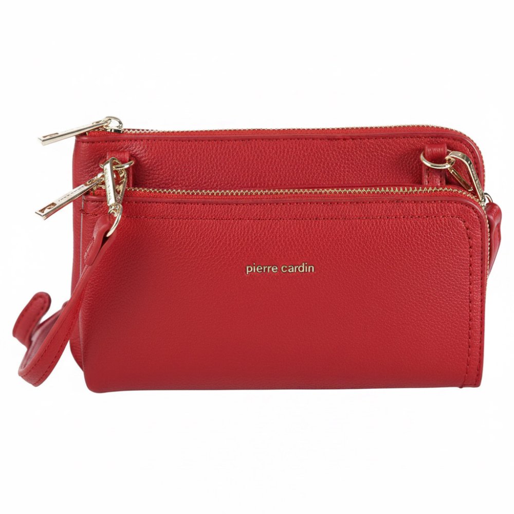 Levně Kabelka z ekologické kůže PIERRE CARDIN 86575 Red