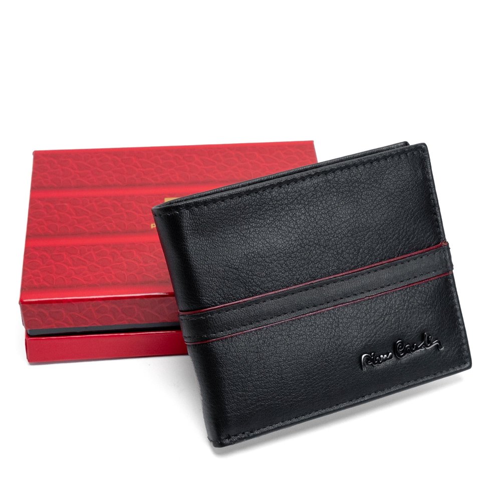 Pierre Cardin pánska peňaženka z pravej kože 8824 Nero Rosso