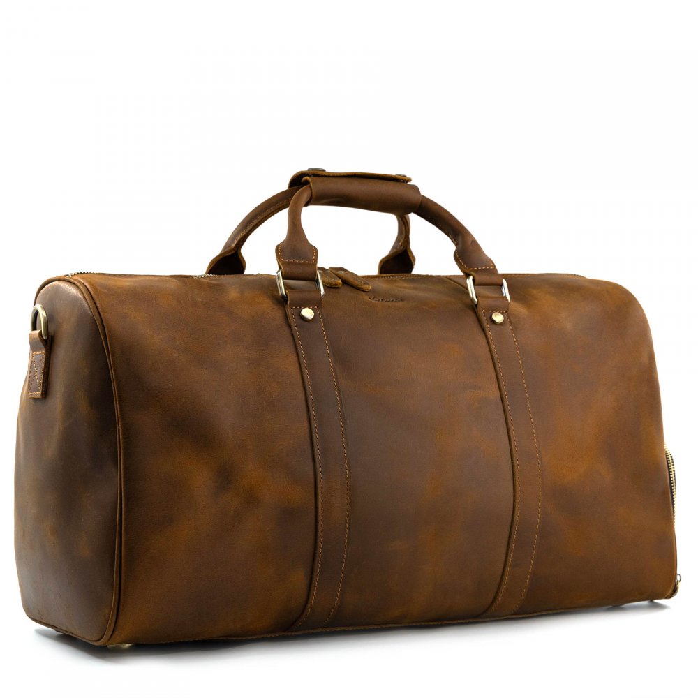 VALMIO Kožená cestovní taška Vintage Hnědá Objem
37 L